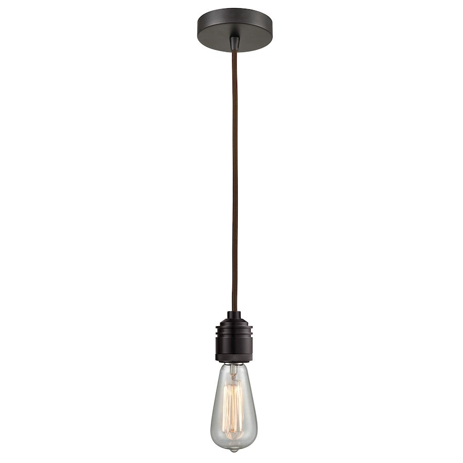 Innovations Winchester Bare Bulb Mini Pendant, OBZ/Brown Cord