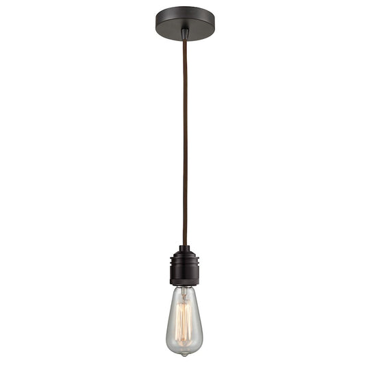 Innovations Winchester Bare Bulb Mini Pendant, OBZ/Brown Cord