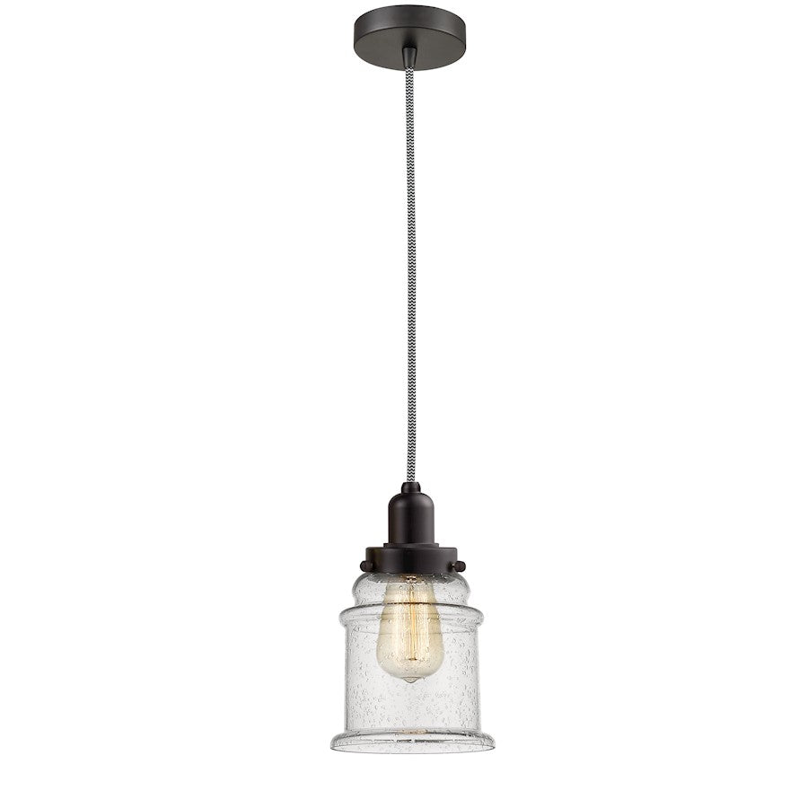 Innovations Whitney 11in 1-Light Mini Pendant | Industrial Oil Rubbed Bronze and Seedy Glass | Kitchen Island & Dining | Model 100OB-10BW-0H-OB-G184