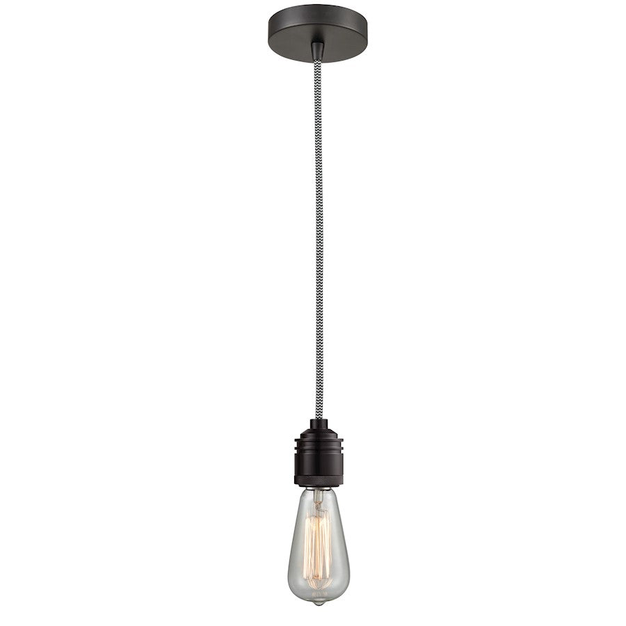 Innovations Winchester Bare Bulb Mini Pendant, OBZ/Zebra Cord