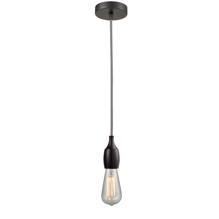Innovations Chelsea Bare Bulb Mini Pendant, OBZ/Amber/Zebra