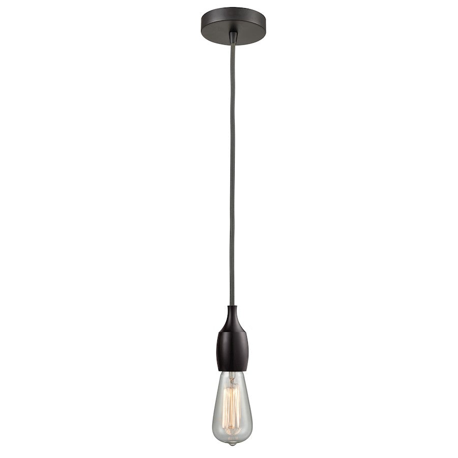 Innovations Chelsea Bare Bulb Mini Pendant, OBZ/Amber/Gray Cord