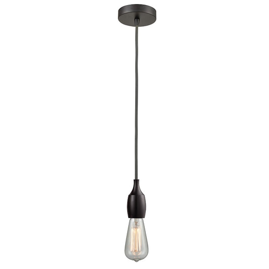 Innovations Chelsea Bare Bulb Mini Pendant, OBZ/Amber/Gray Cord