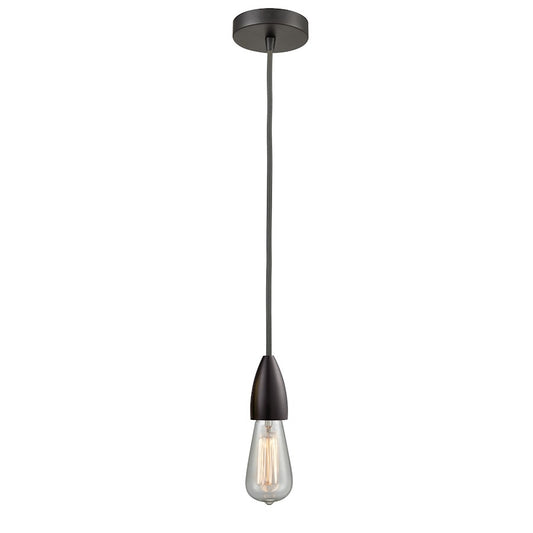 Innovations Fairchild Bare Bulb Mini Pendant, OBZ/Gray Cord