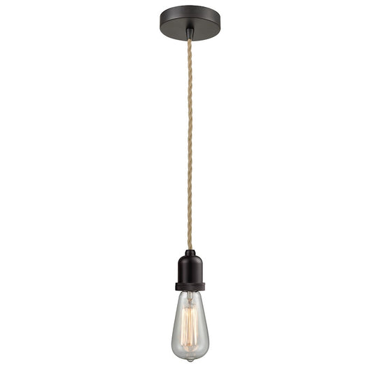Innovations Whitney Bare Bulb Mini Pendant, OBZ/Rope Cord