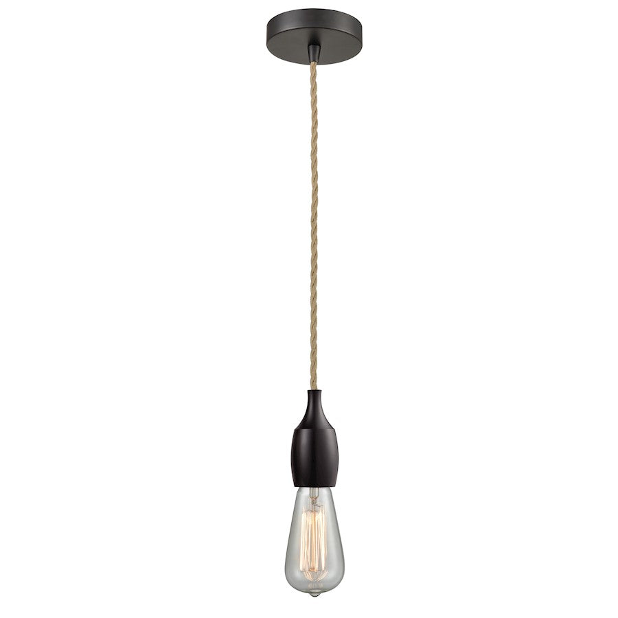 Innovations Chelsea Bare Bulb Mini Pendant, OBZ/Amber/Rope Cord