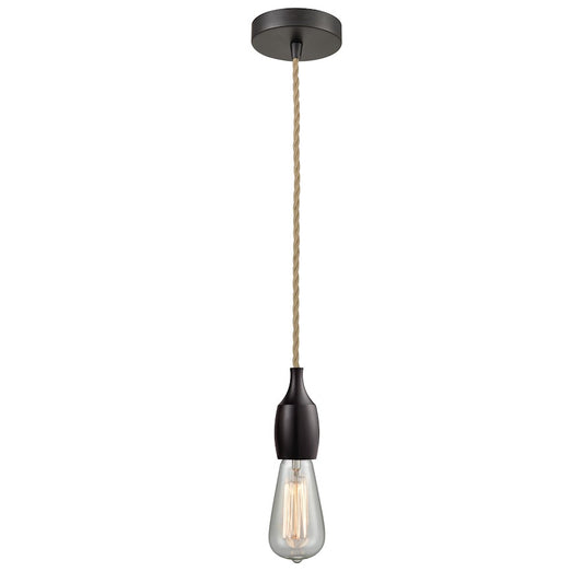 Innovations Chelsea Bare Bulb Mini Pendant, OBZ/Amber/Rope Cord