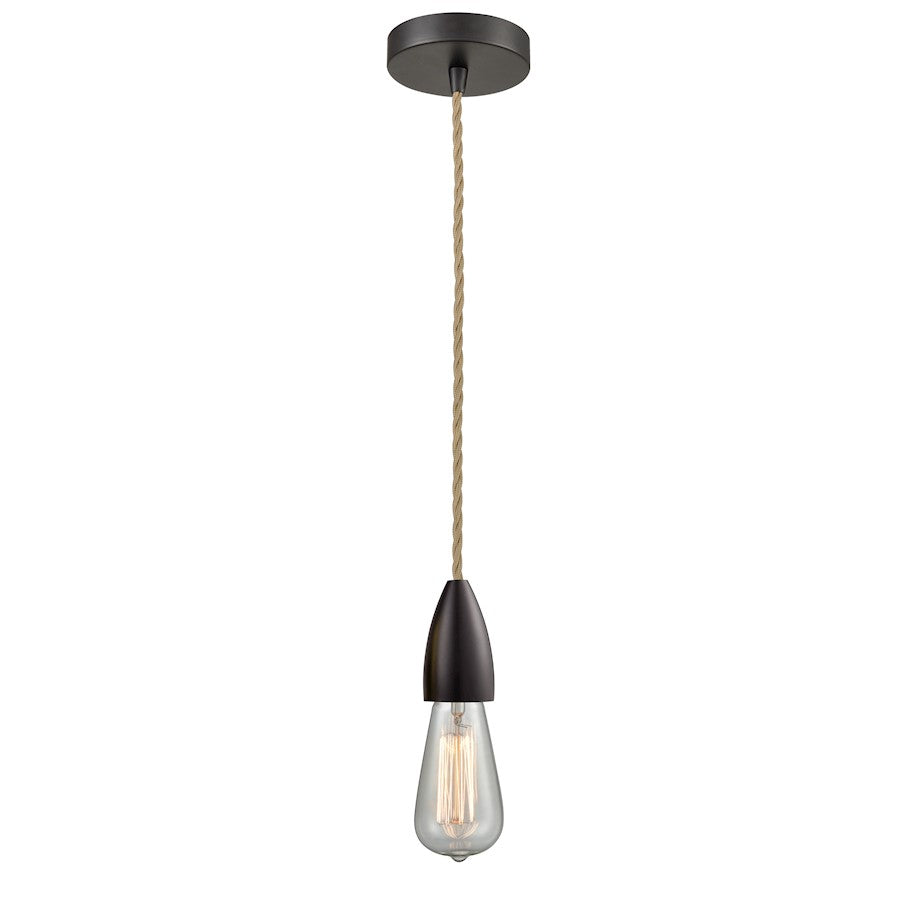 Innovations Fairchild Bare Bulb Mini Pendant, OBZ/Rope Cord