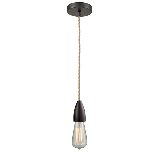 Innovations Fairchild Bare Bulb Mini Pendant, OBZ/Rope Cord
