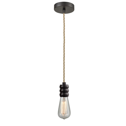 Innovations Gatsby Bare Bulb Mini Pendant, OBZ/Rope Cord