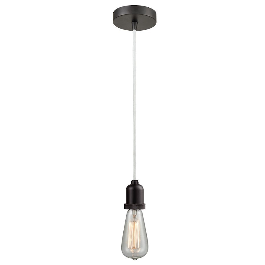 Innovations Whitney Bare Bulb Mini Pendant, OBZ/White Cord