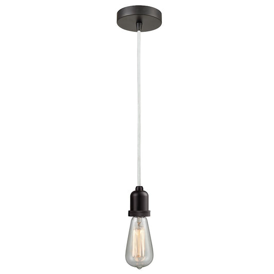 Innovations Whitney Bare Bulb Mini Pendant, OBZ/White Cord