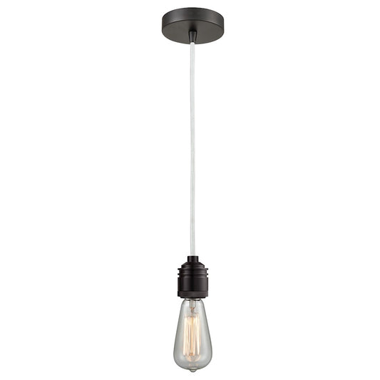 Innovations Winchester Bare Bulb Mini Pendant, OBZ/White Cord