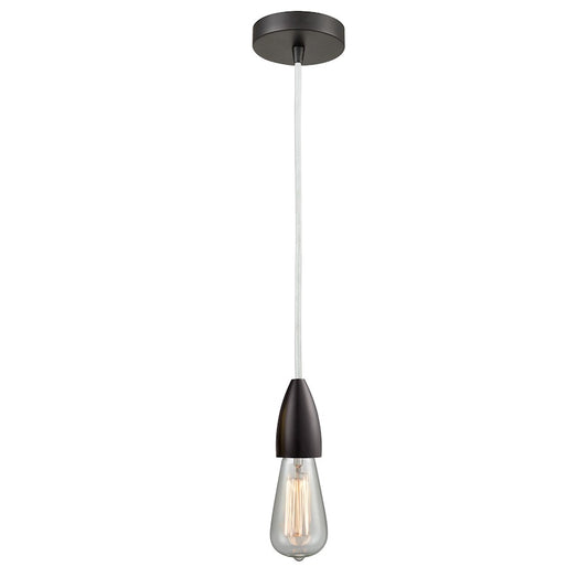 Innovations Fairchild Bare Bulb Mini Pendant, OBZ/White Cord