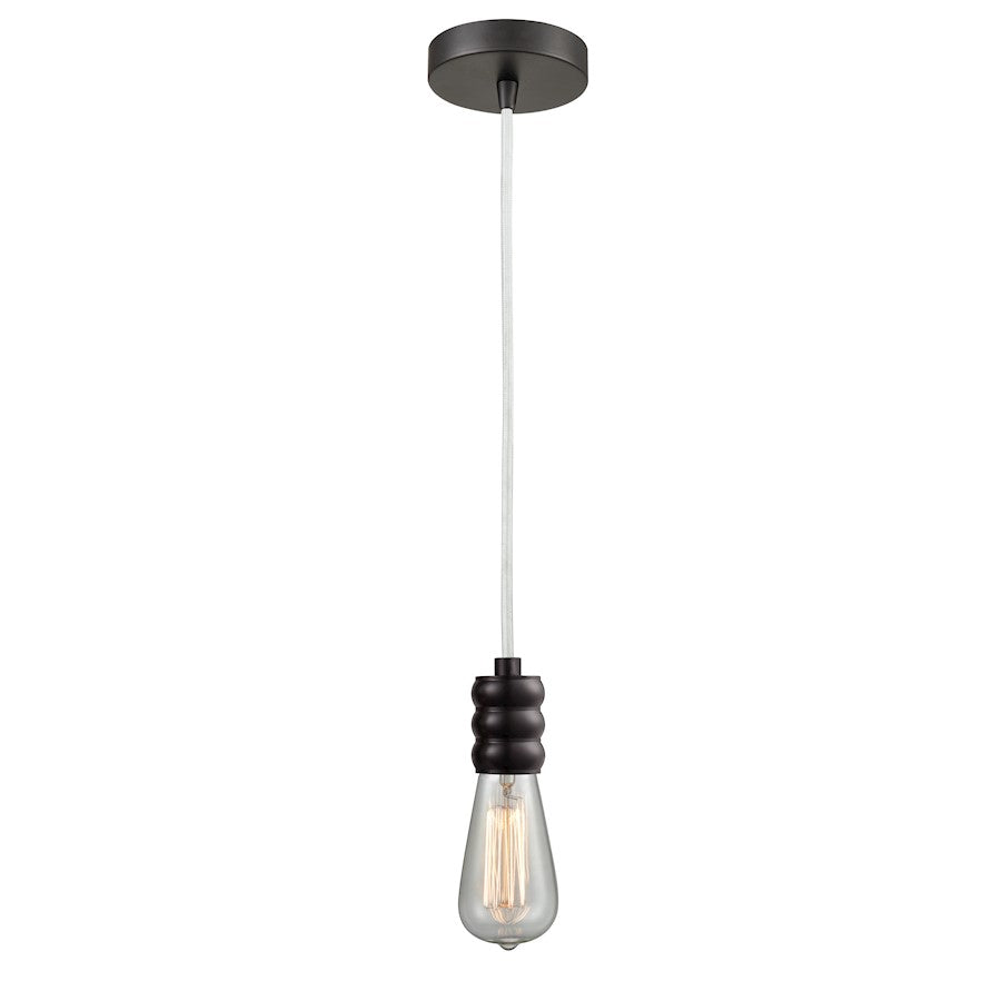 Innovations Gatsby Bare Bulb Mini Pendant, OBZ/White Cord