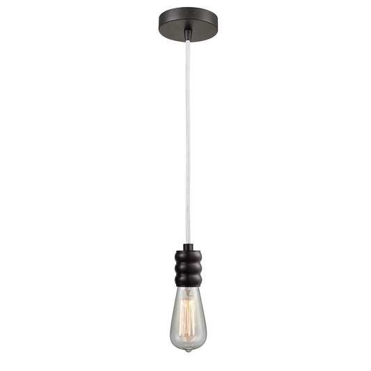 Innovations Gatsby Bare Bulb Mini Pendant, OBZ/White Cord