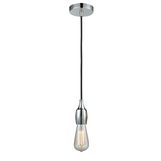 Innovations Chelsea Bare Bulb Mini Pendant, PC/Amber/BK