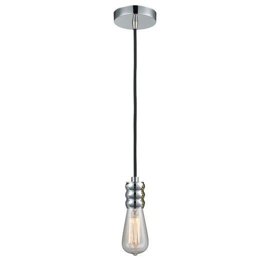 Innovations Gatsby Bare Bulb Mini Pendant, P Chrome/Black Cord