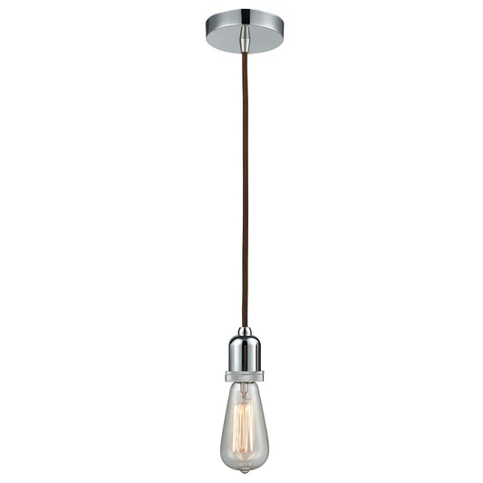 Innovations Whitney Bare Bulb Mini Pendant, P Chrome/Brown Cord