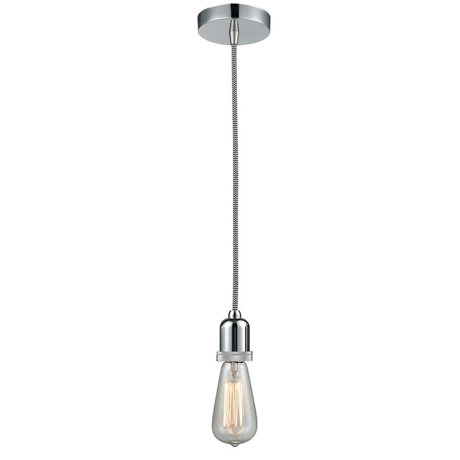 Innovations Whitney Bare Bulb Mini Pendant, P Chrome/Zebra Cord