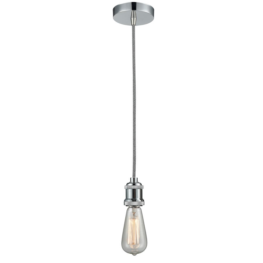 Innovations Edison Bare Bulb Mini Pendant, PC/Amber/Zebra