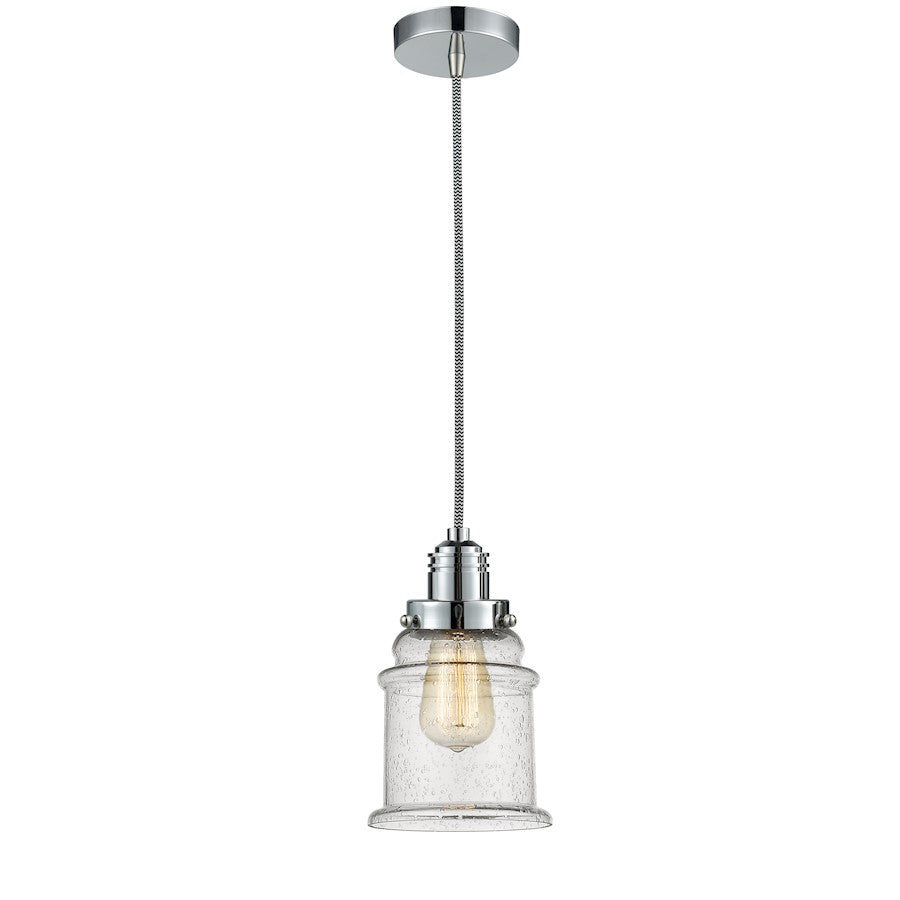 Innovations Canton 8in 1-Light Mini Pendant | Polished Chrome and Seedy Glass | Kitchen Island & Dining Room | 8 x 11 in | Model 100PC-10BW-2H-PC-G184