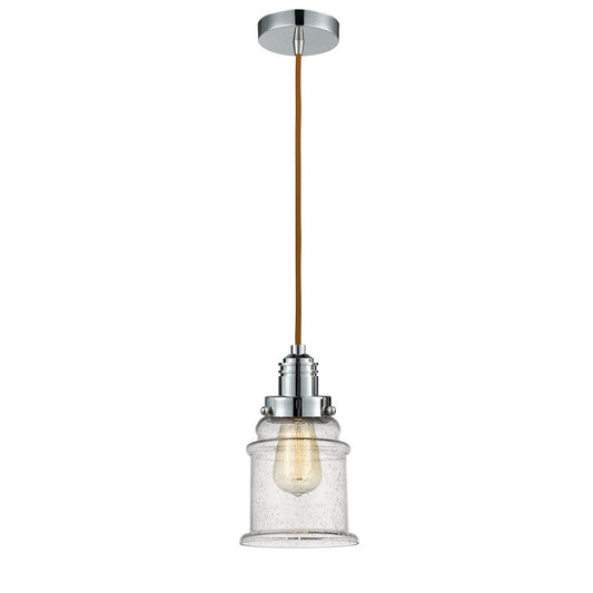 Innovations Canton 11in 2-Light Mini Pendant | Industrial Polished Chrome and Seedy Glass | Kitchen Island & Bar | Model 100PC-10CR-2H-PC-G184