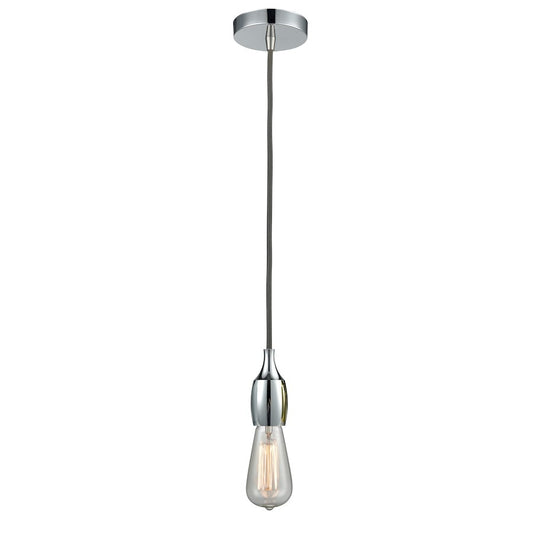 Innovations Chelsea Bare Bulb Mini Pendant, PC/Amber/Gray