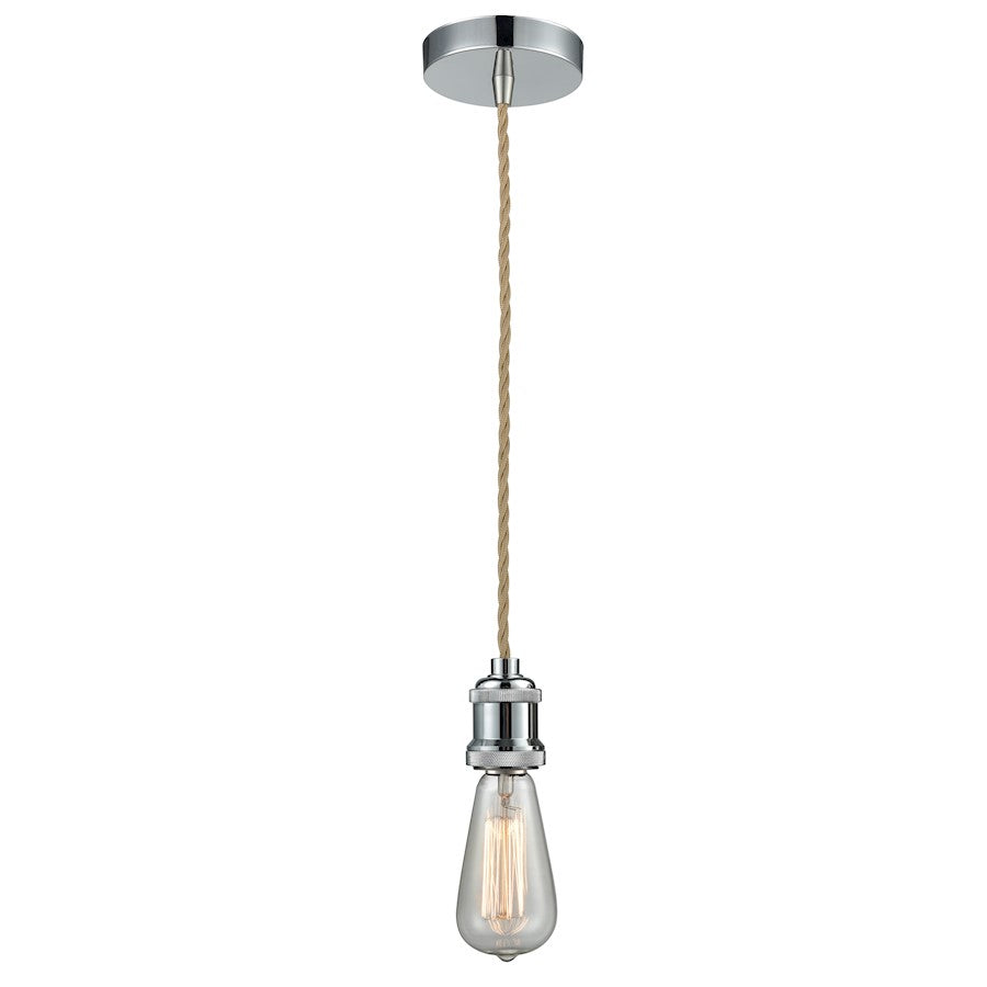 Innovations Edison Bare Bulb Mini Pendant, PC/Amber/Rope