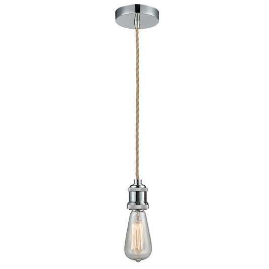 Innovations Edison Bare Bulb Mini Pendant, PC/Amber/Rope