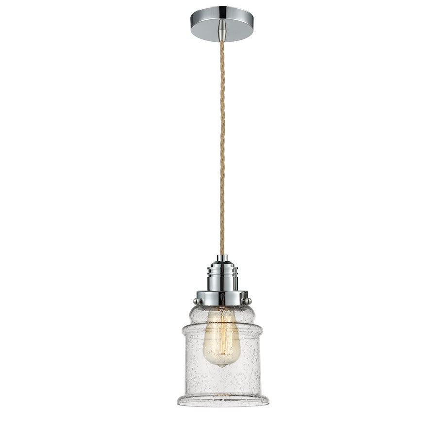 Innovations Winchester Canton 2-Light Mini Pendant | Industrial Polished Chrome and Seedy Glass | Kitchen Island & Bar | Model 100PC-10RE-2H-PC-G184