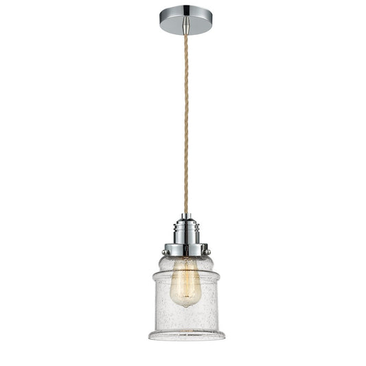 Innovations Winchester Canton 2-Light Mini Pendant | Industrial Polished Chrome and Seedy Glass | Kitchen Island & Bar | Model 100PC-10RE-2H-PC-G184
