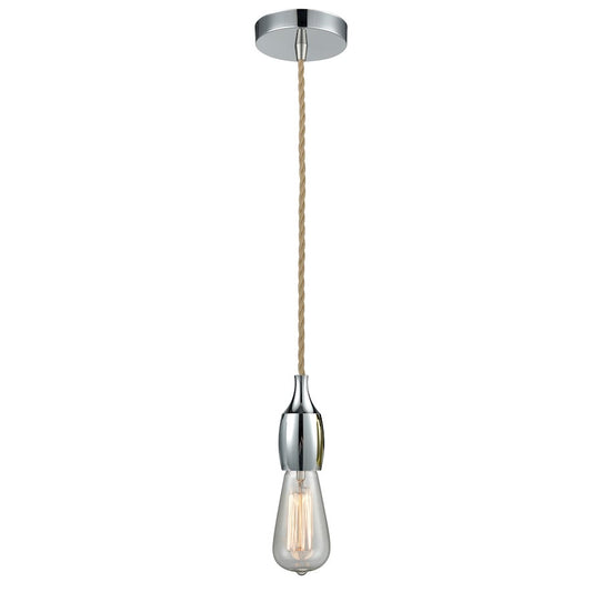 Innovations Chelsea Bare Bulb Mini Pendant, PC/Amber/Rope