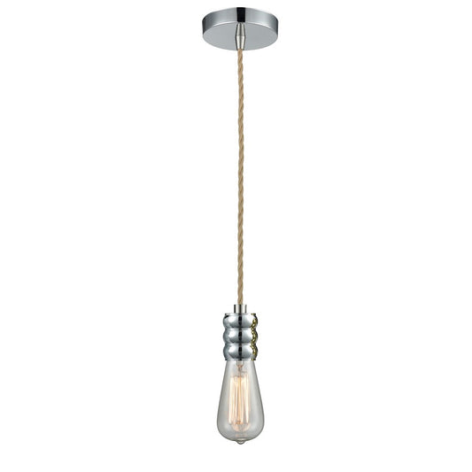 Innovations Gatsby Bare Bulb Mini Pendant, P Chrome/Rope Cord