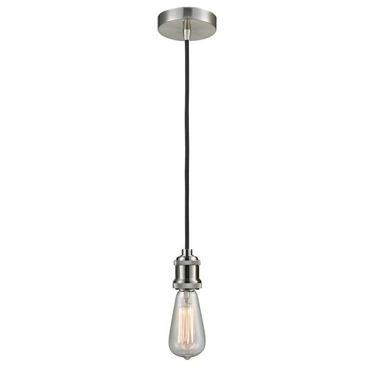 Innovations Edison Bare Bulb Mini Pendant, SN/Amber/BK