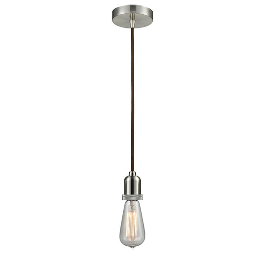 Innovations Whitney Bare Bulb Mini Pendant, SN/Brown