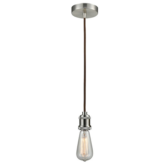 Innovations Edison Bare Bulb Mini Pendant, SN/Amber/Brown