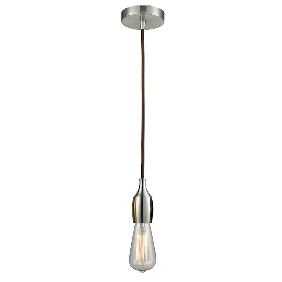 Innovations Chelsea Bare Bulb Mini Pendant, SN/Amber/Brown
