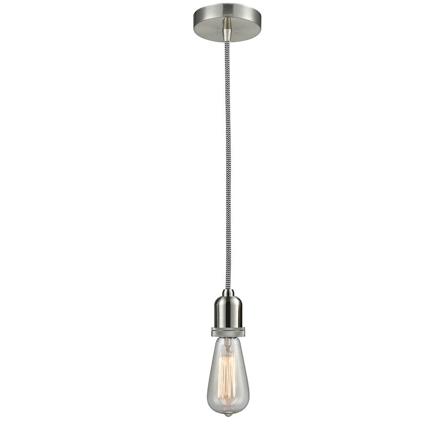 Innovations Whitney Bare Bulb Mini Pendant, SN/Zebra