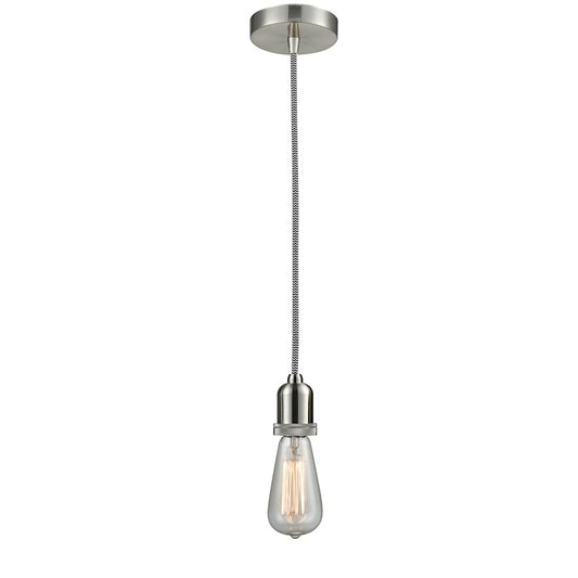 Innovations Whitney Bare Bulb Mini Pendant, SN/Zebra
