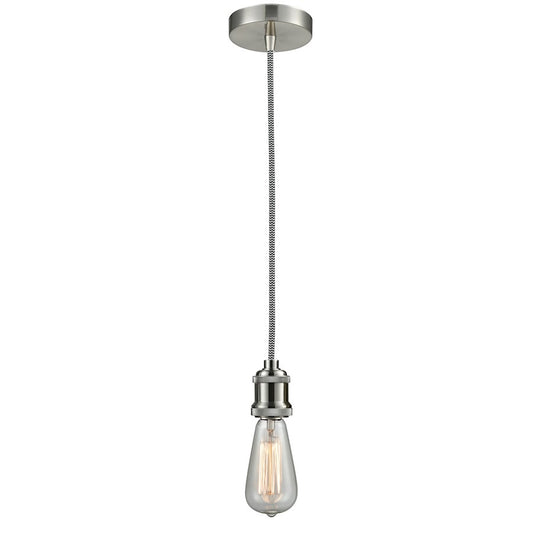 Innovations Edison Bare Bulb Mini Pendant, SN/Amber/Zebra