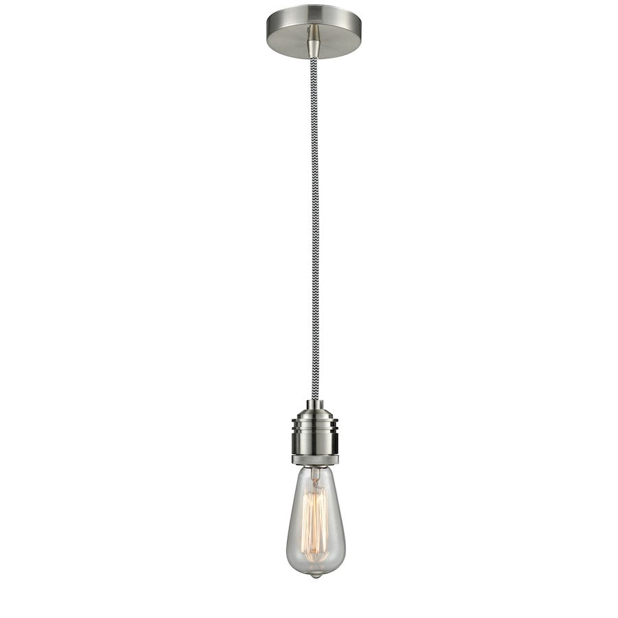 Innovations Winchester Bare Bulb Mini Pendant, SN/Zebra