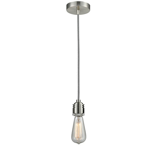 Innovations Winchester Bare Bulb Mini Pendant, SN/Zebra
