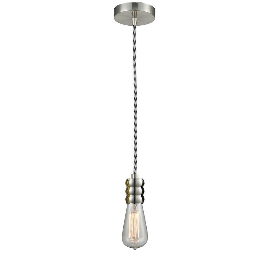 Innovations Gatsby Bare Bulb Mini Pendant, SN/Zebra