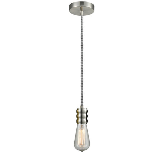Innovations Gatsby Bare Bulb Mini Pendant, SN/Zebra