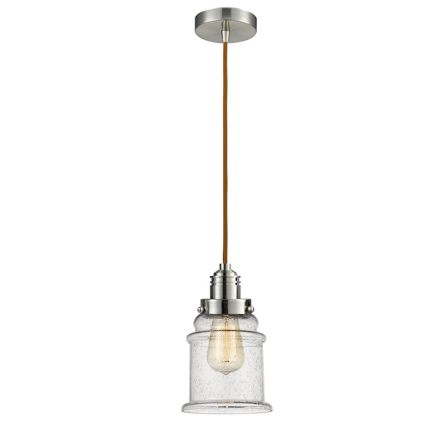 Innovations Winchester Canton 8in 2-Light Mini Pendant | Industrial Satin Nickel and Seedy Glass | Kitchen Island | Model 100SN-10CR-2H-SN-G184