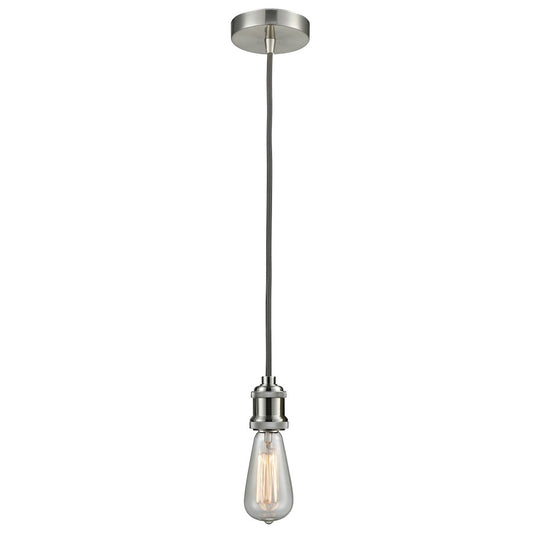 Innovations Edison Bare Bulb Mini Pendant, SN/Amber/Gray