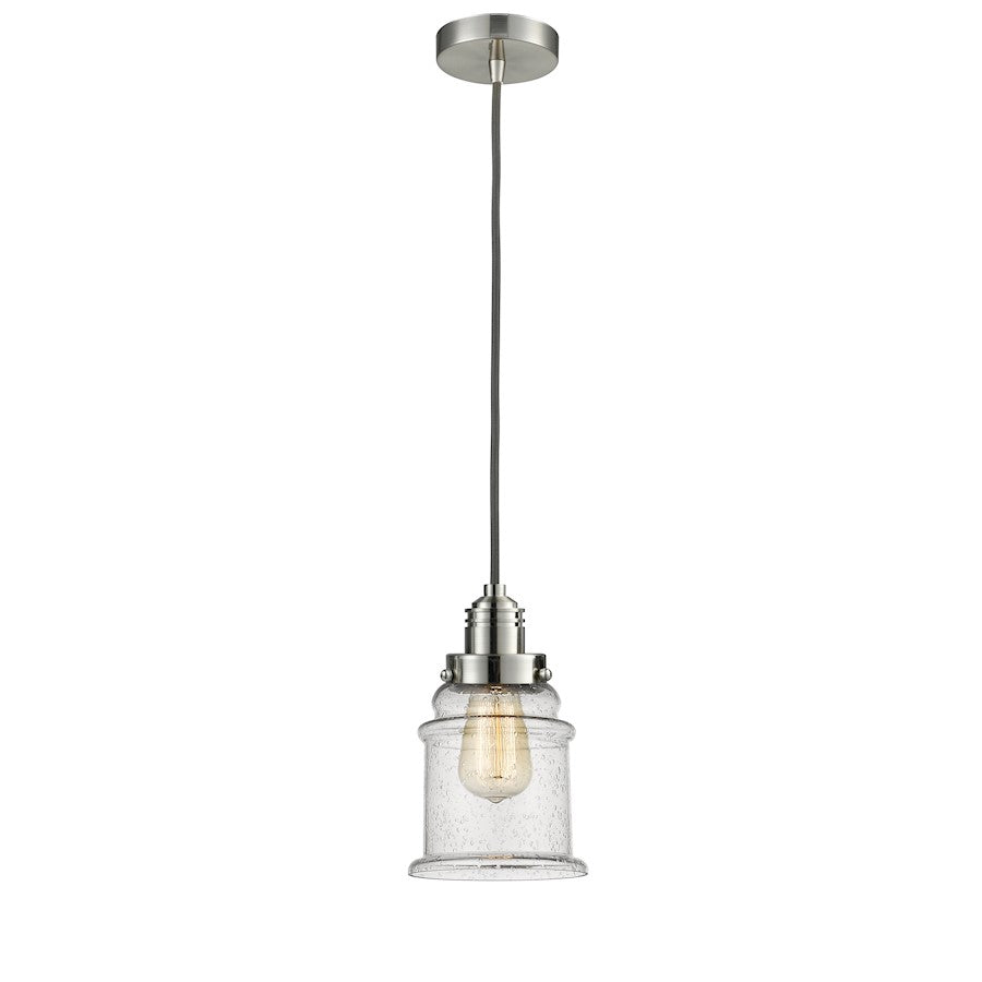 Innovations Canton 2-Light Mini Pendant | Industrial Satin Nickel and Seedy Glass | Kitchen Island & Dining Room | Model 100SN-10GY-2H-SN-G184