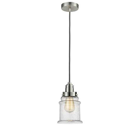 Innovations Canton 2-Light Mini Pendant | Industrial Satin Nickel and Seedy Glass | Kitchen Island & Dining Room | Model 100SN-10GY-2H-SN-G184