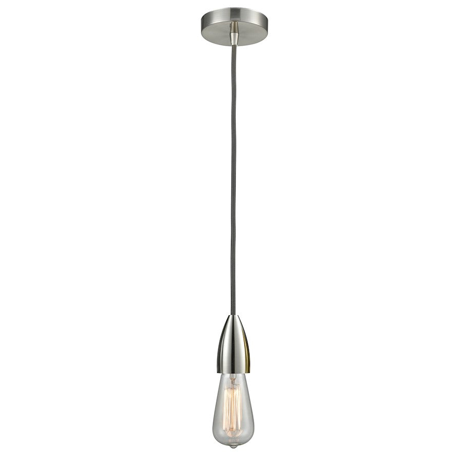 Innovations Fairchild Bare Bulb Mini Pendant, SN/Gray